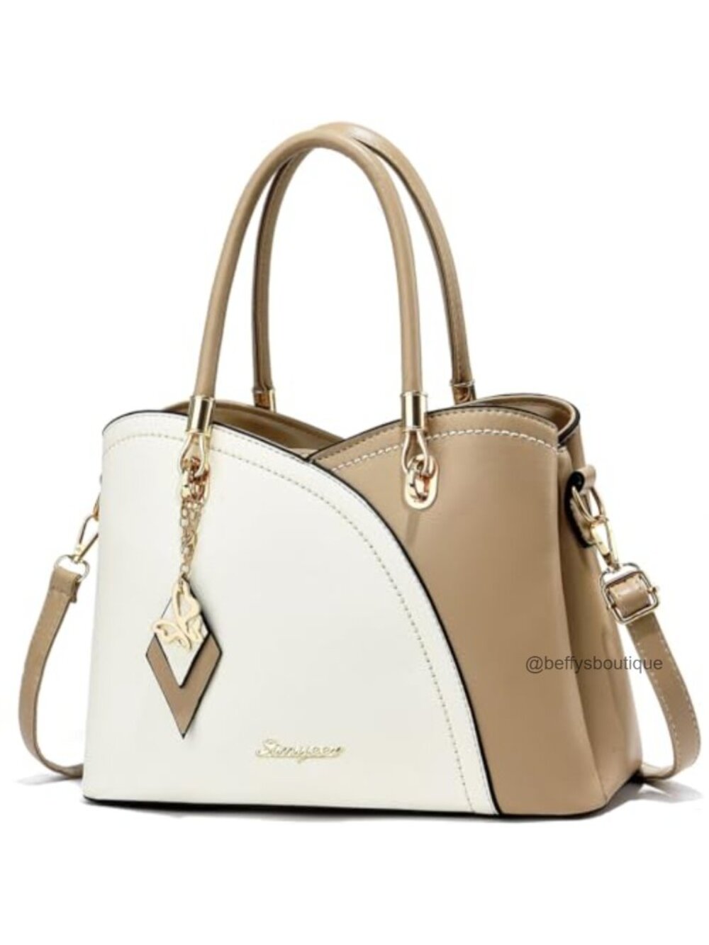 Synthetic Leather Satchel Tote Shoulder Bag Top Handle